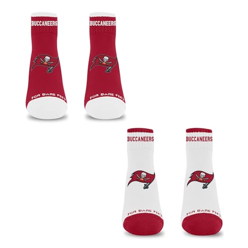 For Bare Feet NFL TAMPA BAY BUCCANEERS Front and Center 2 Pack Team Colors Large - Sports Gifts, Sports Memorabilia, Sports Collectibles, Fan Shop