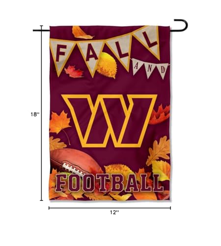 WinCraft Washington Commanders Fall Leaves Decorative Football Garden Flag Double Sided Banner - Sports Collectibles, Sports Memorabilia, Sports Fan Shop, Sports Gifts
