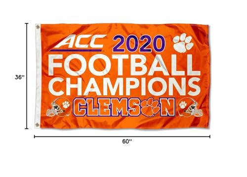 College Flags & Banners Co. Clemson Tigers 2020 Acc Football Champions Flag - Sports Collectibles, Sports Memorabilia, Sports Fan Shop, Sports Gifts