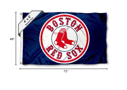 WinCraft Boston Red Sox 4x6 Feet Flag Large Banner - Sports Collectibles, Sports Memorabilia, Sports Fan Shop, Sports Gifts
