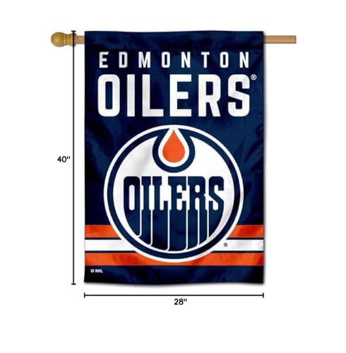 WinCraft Edmonton Oilers Double Sided Banner House Flag - Sports Collectibles, Sports Memorabilia, Sports Fan Shop, Sports Gifts