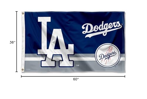 WinCraft Los Angeles Dodgers Logo Insignia 3x5 Foot Grommet Banner Flag - Sports Collectibles, Sports Memorabilia, Sports Fan Shop, Sports Gifts