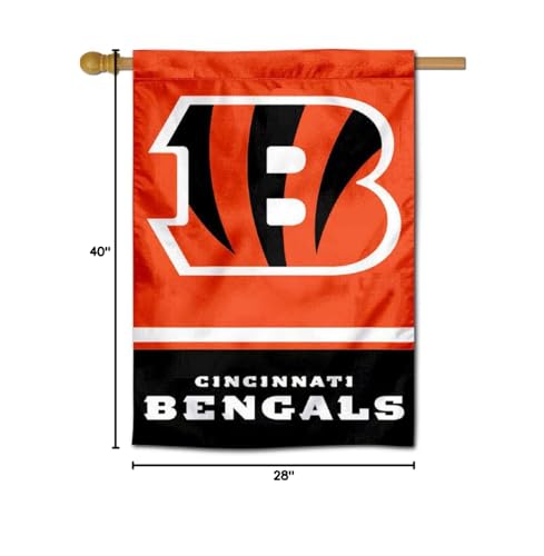 Cincinnati Bengals Two Sided House Flag - Sports Collectibles, Sports Memorabilia, Sports Fan Shop, Sports Gifts
