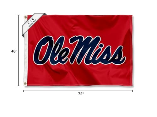College Flags & Banners Co. Ole Miss 4 ft x 6 ft Flag - Sports Collectibles, Sports Memorabilia, Sports Fan Shop, Sports Gifts