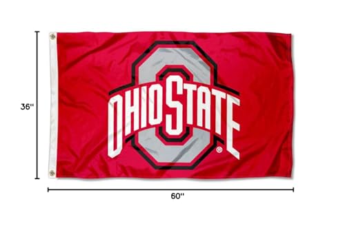 College Flags & Banners Co. Ohio State Flag OSU Buckeye Flag - Sports Collectibles, Sports Memorabilia, Sports Fan Shop, Sports Gifts
