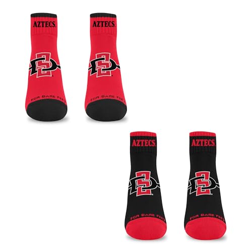 For Bare Feet NCAA SAN DIEGO STATE AZTECS Front and Center 2 Pack Team Colors Large - Sports Gifts, Sports Memorabilia, Sports Collectibles, Fan Shop