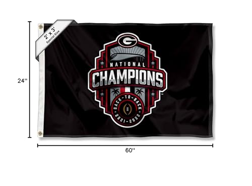 UGA Bulldogs College Football 2022 National Champions 2x3 Foot Flag - Sports Collectibles, Sports Memorabilia, Sports Fan Shop, Sports Gifts
