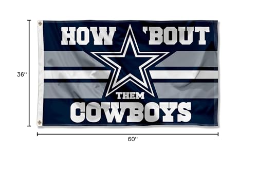 WinCraft Dallas Cowboys How Bout Them Cowboys Flag Outdoor Indoor 3x5 Foot Banner - Sports Collectibles, Sports Memorabilia, Sports Fan Shop, Sports Gifts