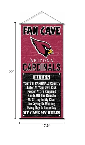 WinCraft Arizona Cardinals Man Cave Fan Banner Wall Door Scroll - Sports Collectibles, Sports Memorabilia, Sports Fan Shop, Sports Gifts