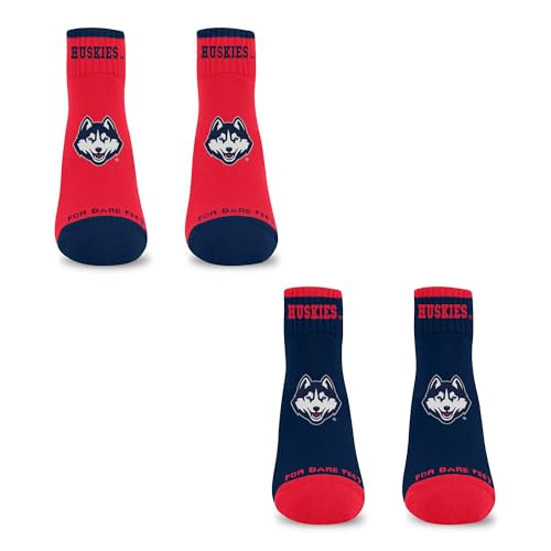 For Bare Feet NCAA UCONN HUSKIES Front and Center 2 Pack Team Colors Large