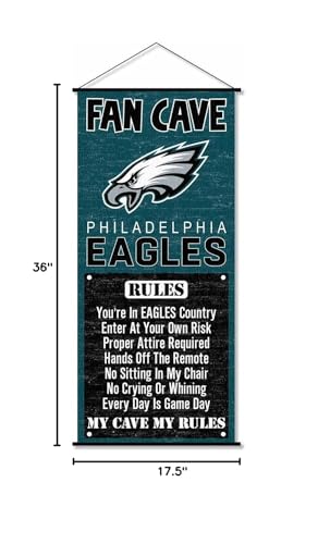 WinCraft Philadelphia Eagles Man Cave Fan Banner Wall Door Scroll - Sports Collectibles, Sports Memorabilia, Sports Fan Shop, Sports Gifts