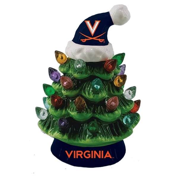 8" LED Ceramic Christmas Tree, University of Virginia - Sports Collectibles, Sports Memorabilia, Sports Fan Shop, Sports Gifts