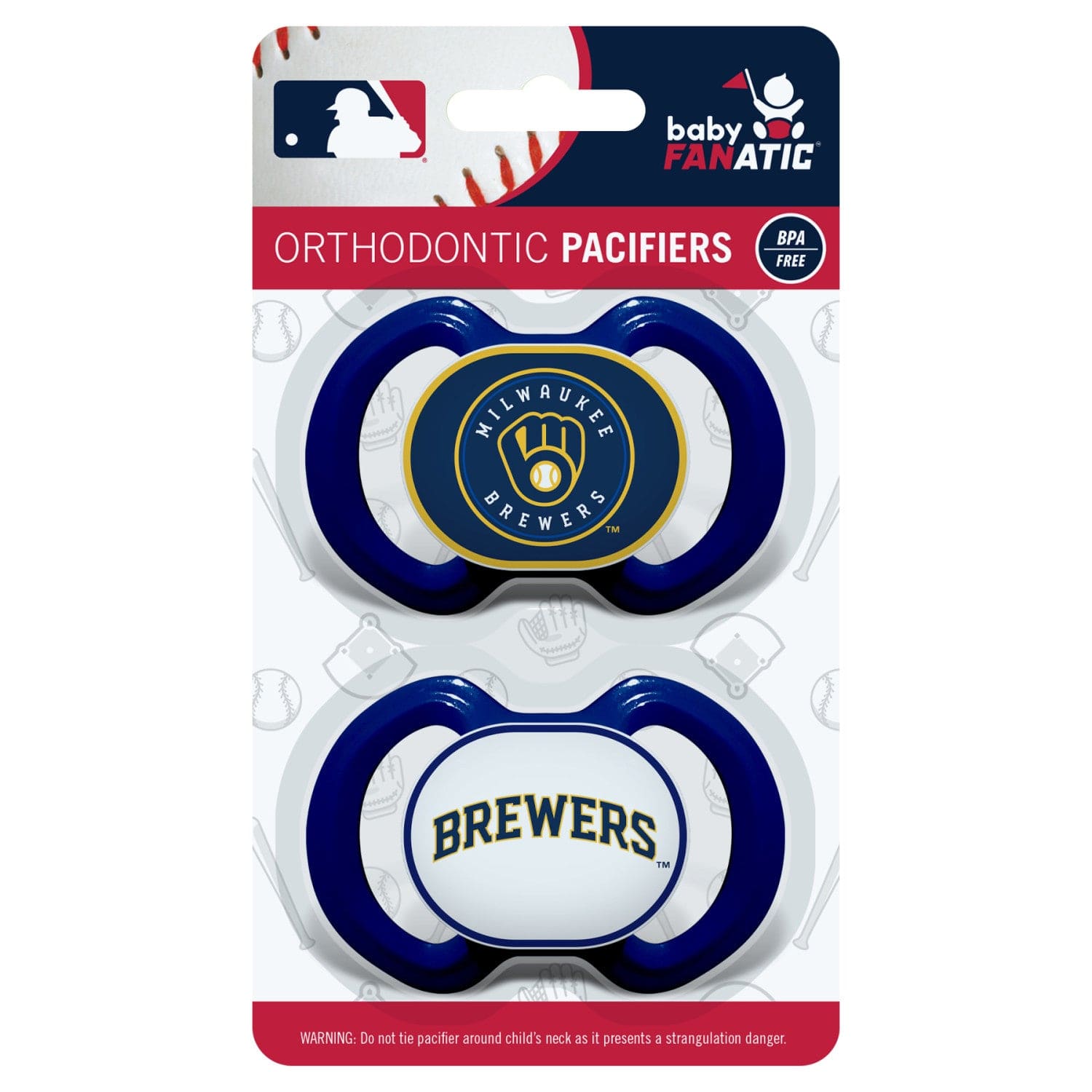 Milwaukee Brewers Pacifier 2-Pack for Little Fans - Sports Gifts, Sports Memorabilia, Sports Collectibles, Fan Shop