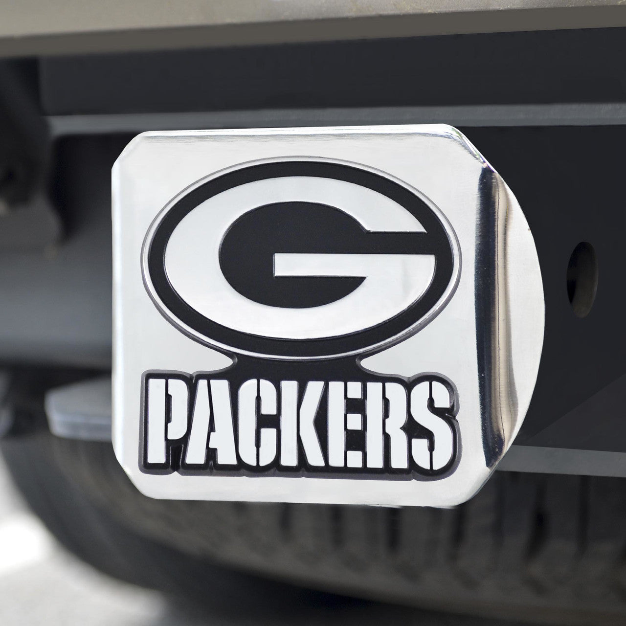 Green Bay Packers Hitch Cover Chrome Emblem on Chrome - Special Order - Sports Collectibles, Sports Memorabilia, Sports Fan Shop, Sports Gifts