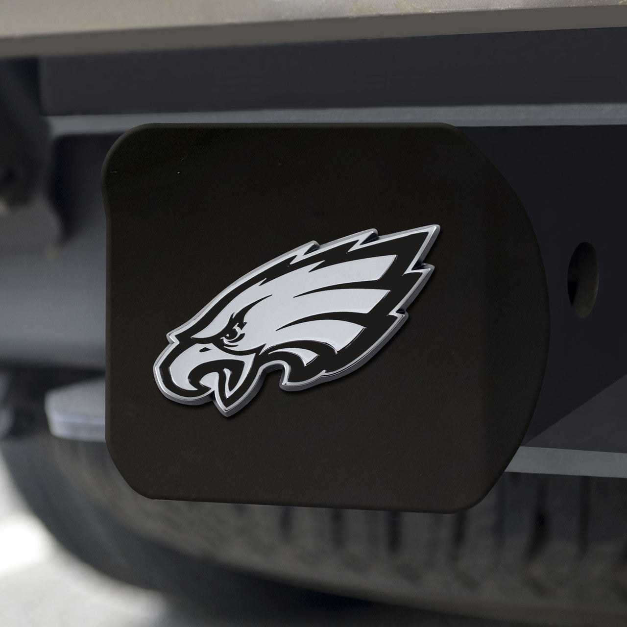 Philadelphia Eagles Hitch Cover Chrome Emblem on Black - Special Order - Sports Collectibles, Sports Memorabilia, Sports Fan Shop, Sports Gifts
