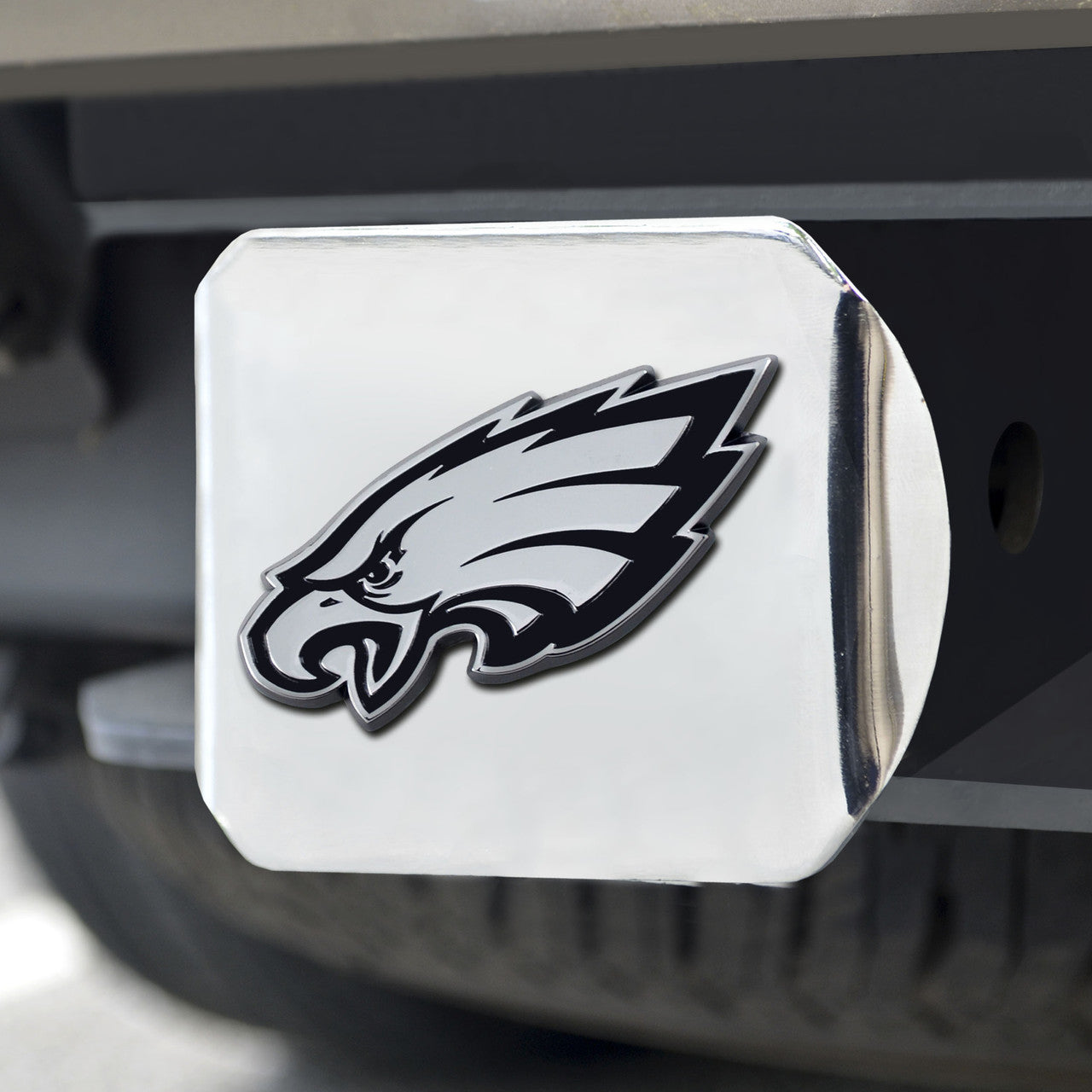 Philadelphia Eagles Hitch Cover Chrome Emblem on Chrome - Special Order - Sports Collectibles, Sports Memorabilia, Sports Fan Shop, Sports Gifts