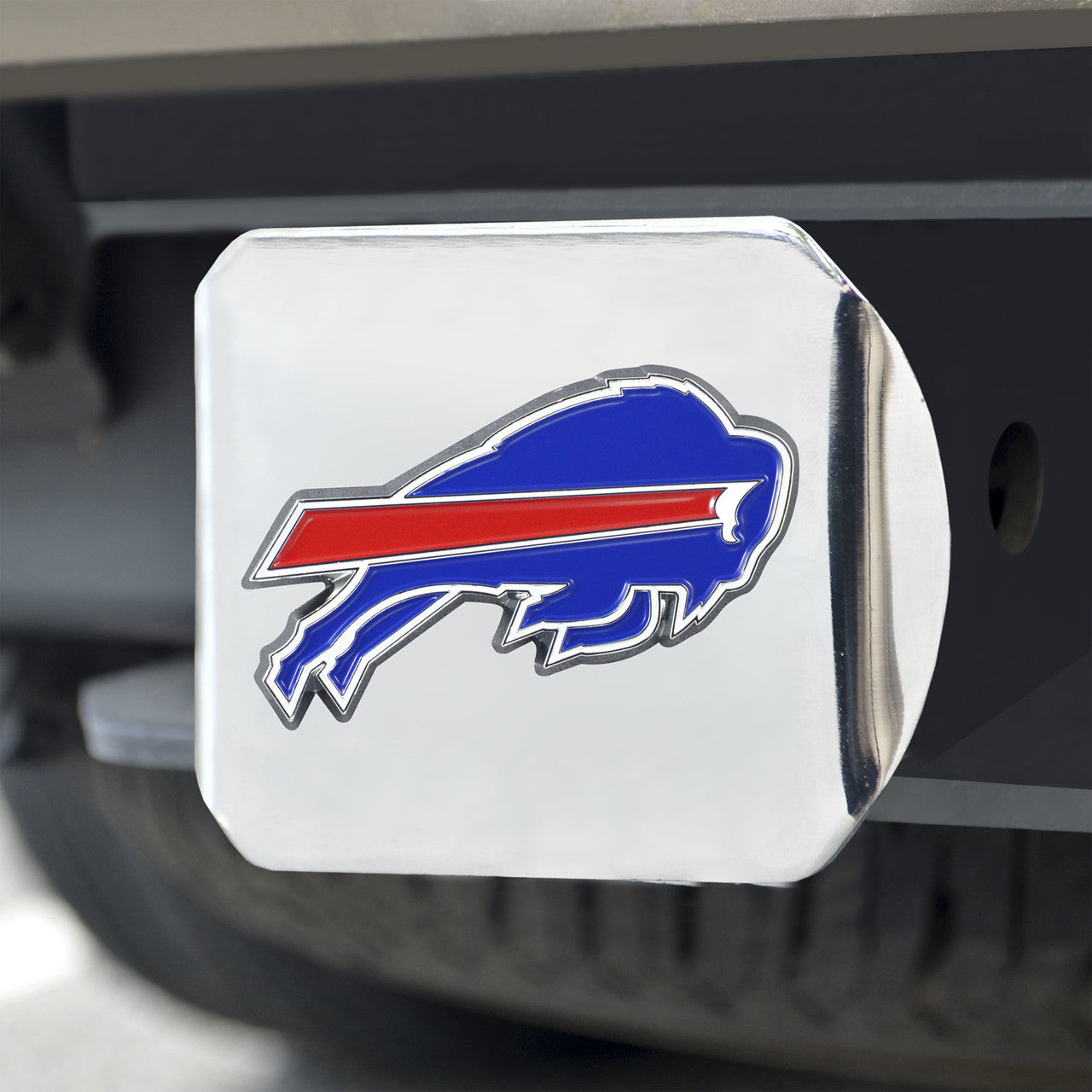 Buffalo Bills Hitch Cover Color Emblem on Chrome - Sports Collectibles, Sports Memorabilia, Sports Fan Shop, Sports Gifts