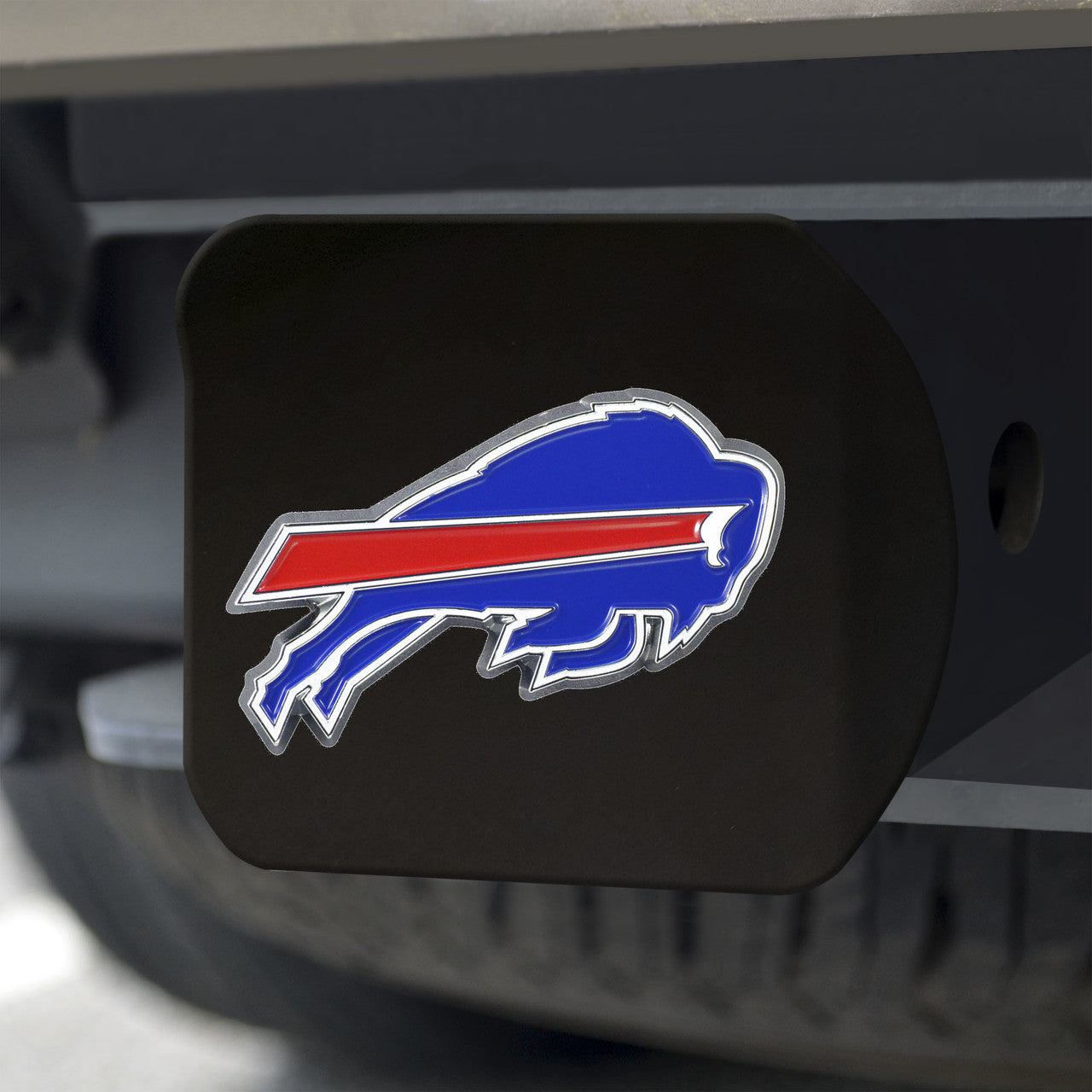 Buffalo Bills Hitch Cover Color Emblem on Black - Sports Collectibles, Sports Memorabilia, Sports Fan Shop, Sports Gifts