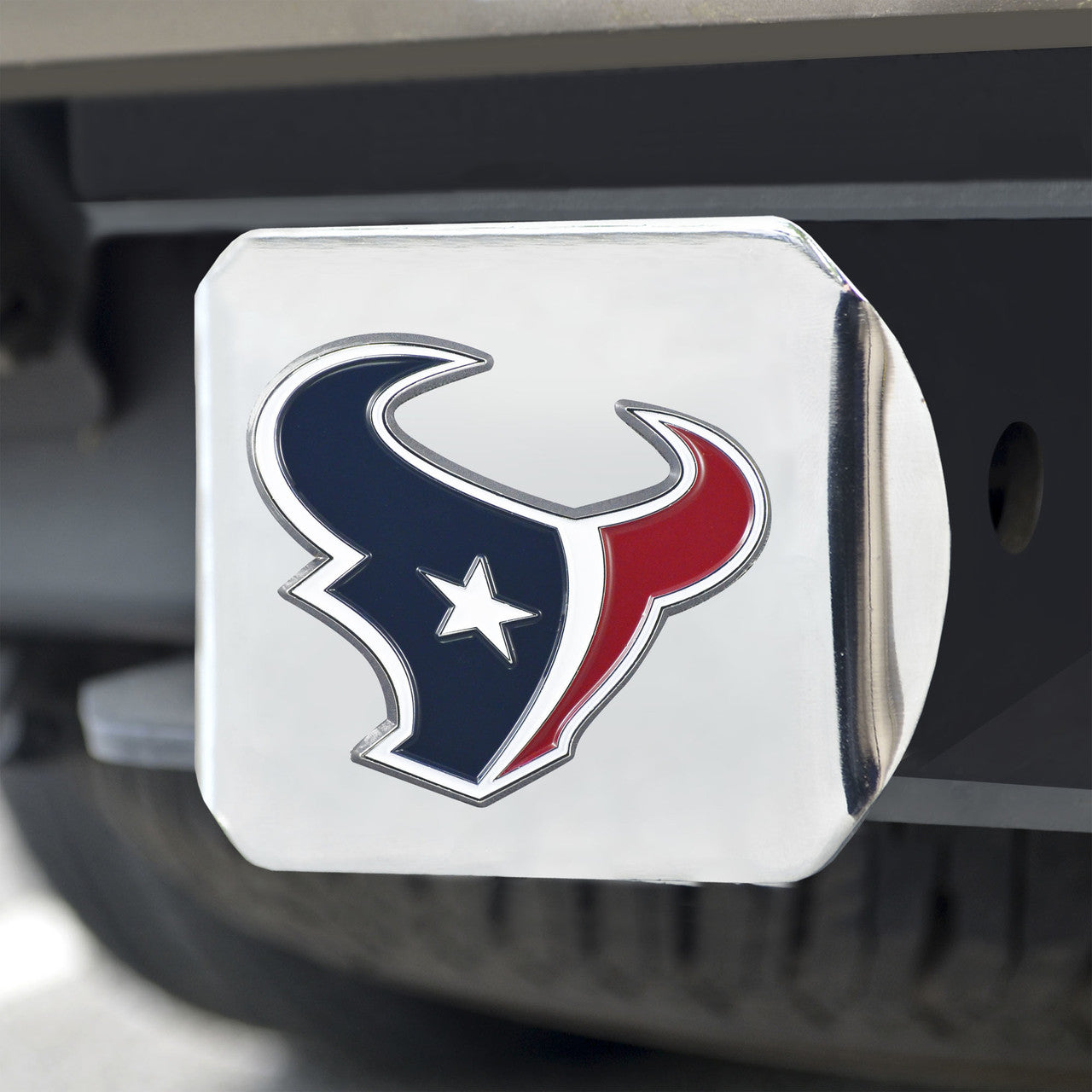 Houston Texans Hitch Cover Color Emblem on Chrome - Sports Collectibles, Sports Memorabilia, Sports Fan Shop, Sports Gifts