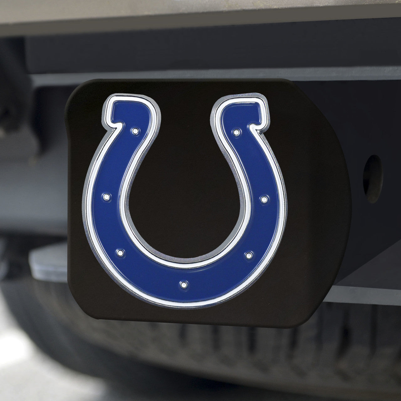 Indianapolis Colts Hitch Cover Color Emblem on Black - Sports Collectibles, Sports Memorabilia, Sports Fan Shop, Sports Gifts
