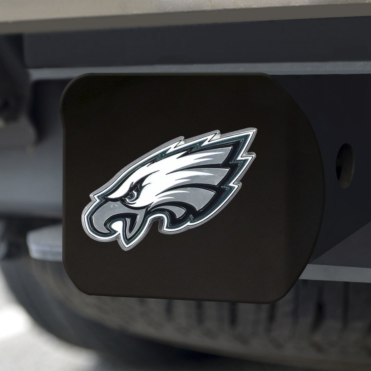 Philadelphia Eagles Hitch Cover Color Emblem on Black - Sports Collectibles, Sports Memorabilia, Sports Fan Shop, Sports Gifts