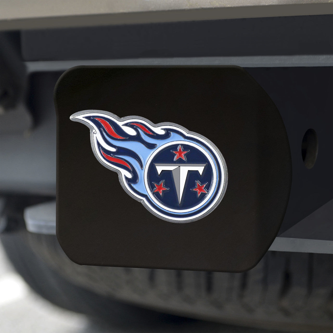 Tennessee Titans Hitch Cover Color Emblem on Black - Sports Collectibles, Sports Memorabilia, Sports Fan Shop, Sports Gifts