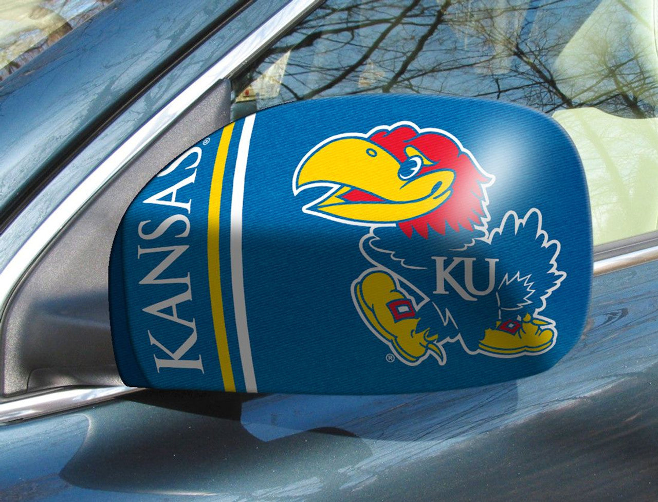 Kansas Jayhawks Mirror Cover Small CO - Sports Collectibles, Sports Memorabilia, Sports Fan Shop, Sports Gifts