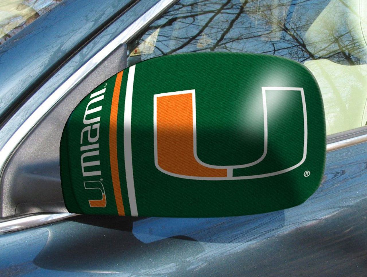 Miami Hurricanes Mirror Cover Small CO - Sports Collectibles, Sports Memorabilia, Sports Fan Shop, Sports Gifts