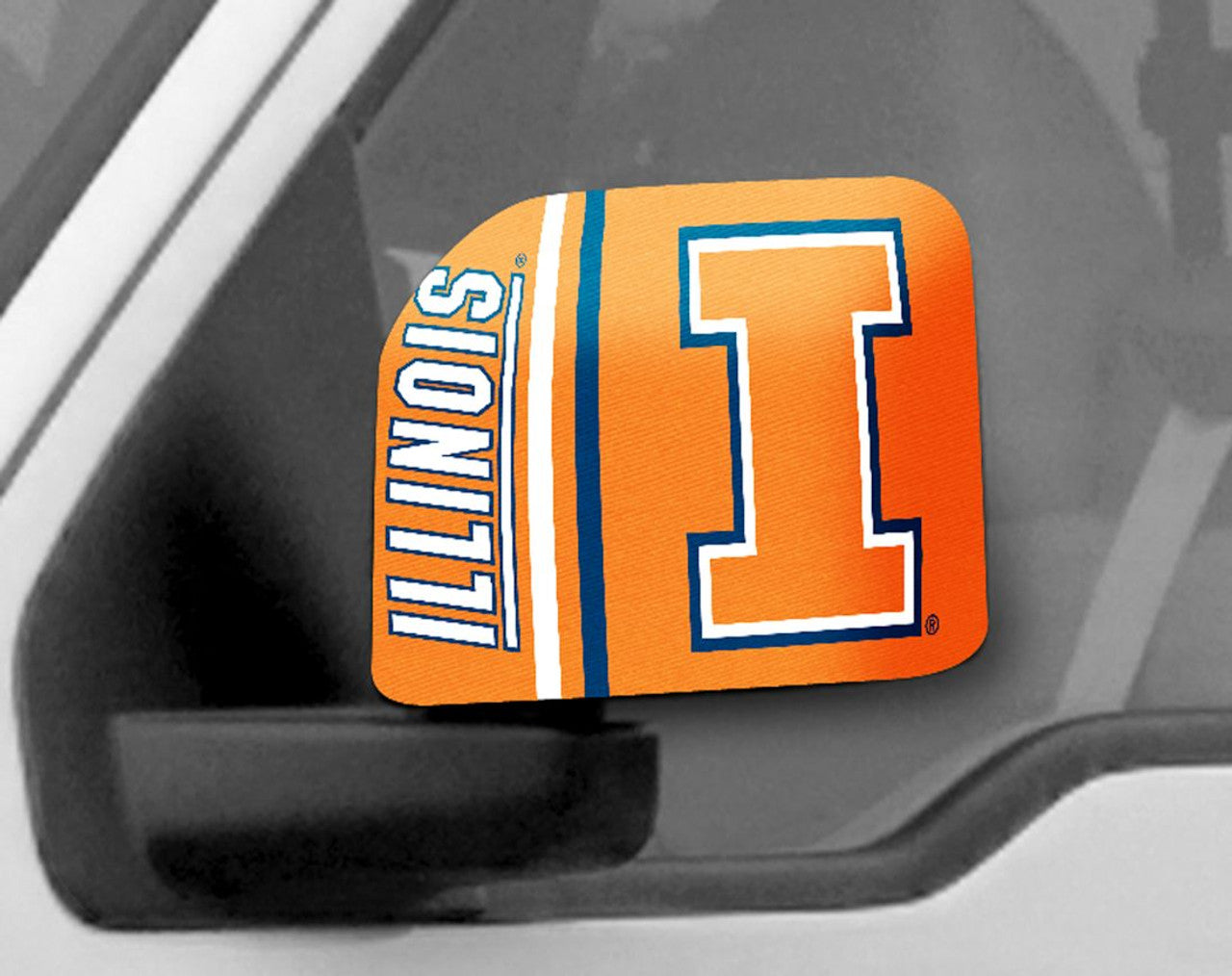 Illinois Fighting Illini Mirror Cover Large CO - Sports Collectibles, Sports Memorabilia, Sports Fan Shop, Sports Gifts