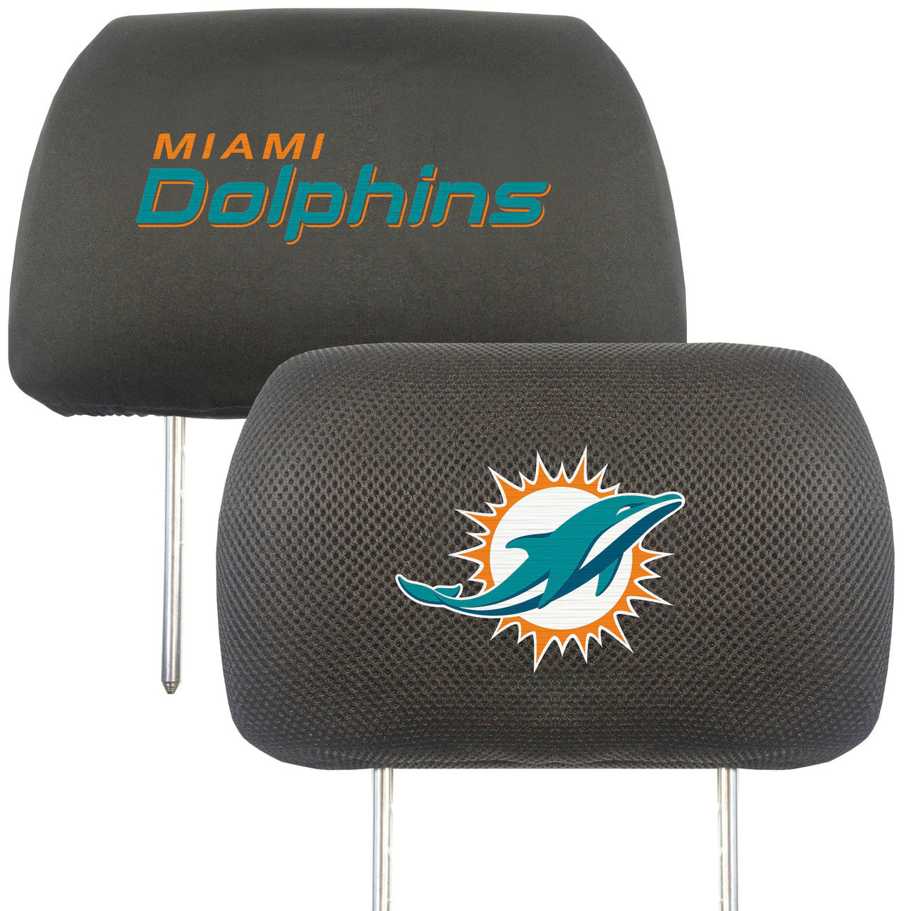 Miami Dolphins Headrest Covers FanMats - Sports Collectibles, Sports Memorabilia, Sports Fan Shop, Sports Gifts
