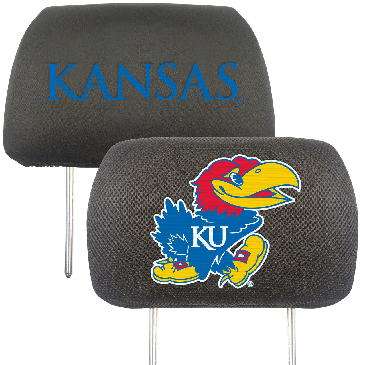 Kansas Jayhawks Headrest Covers FanMats - Sports Collectibles, Sports Memorabilia, Sports Fan Shop, Sports Gifts