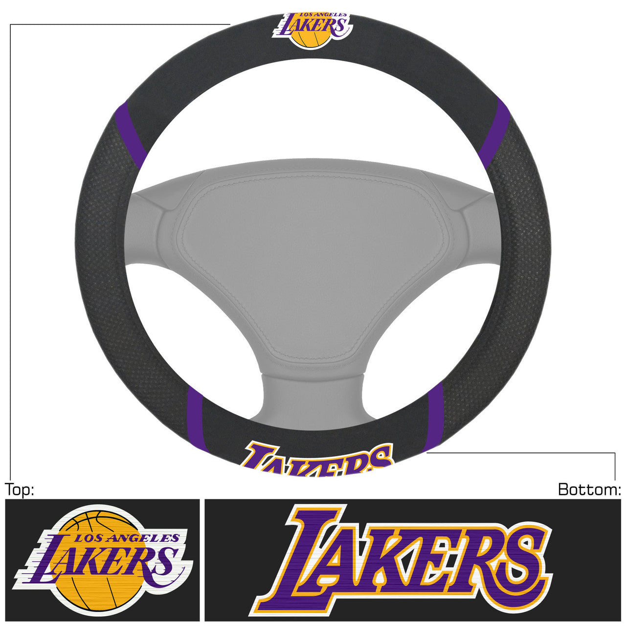 Los Angeles Lakers Steering Wheel Cover Mesh/Stitched - Sports Collectibles, Sports Memorabilia, Sports Fan Shop, Sports Gifts