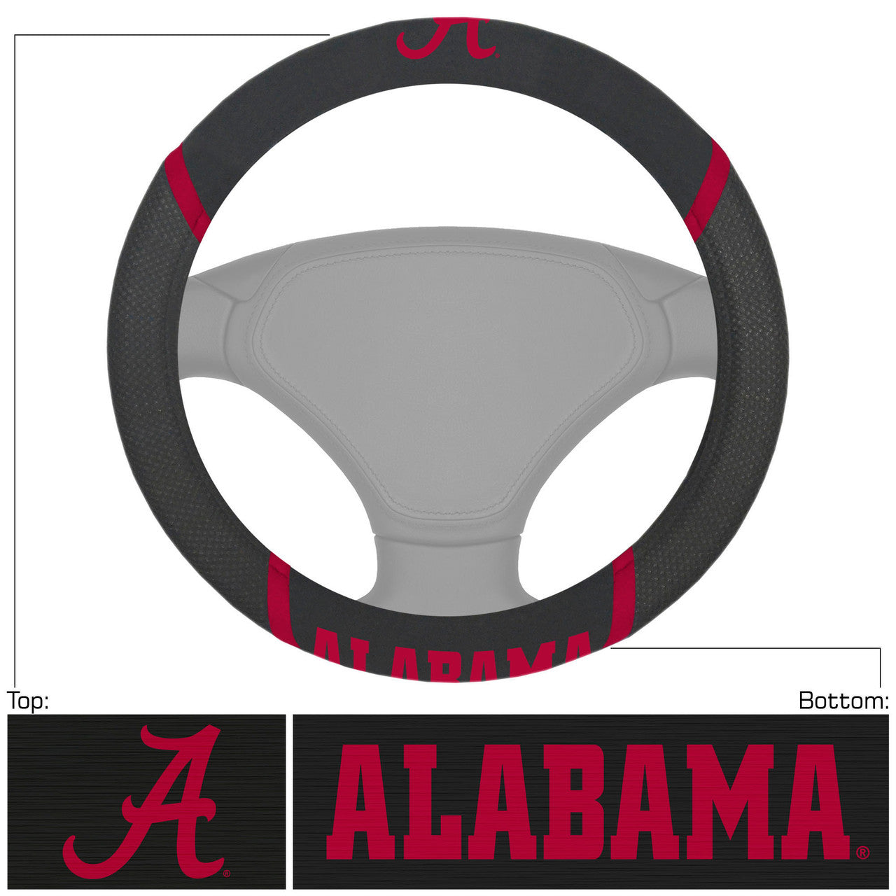 Alabama Crimson Tide Steering Wheel Cover Mesh/Stitched - Sports Collectibles, Sports Memorabilia, Sports Fan Shop, Sports Gifts