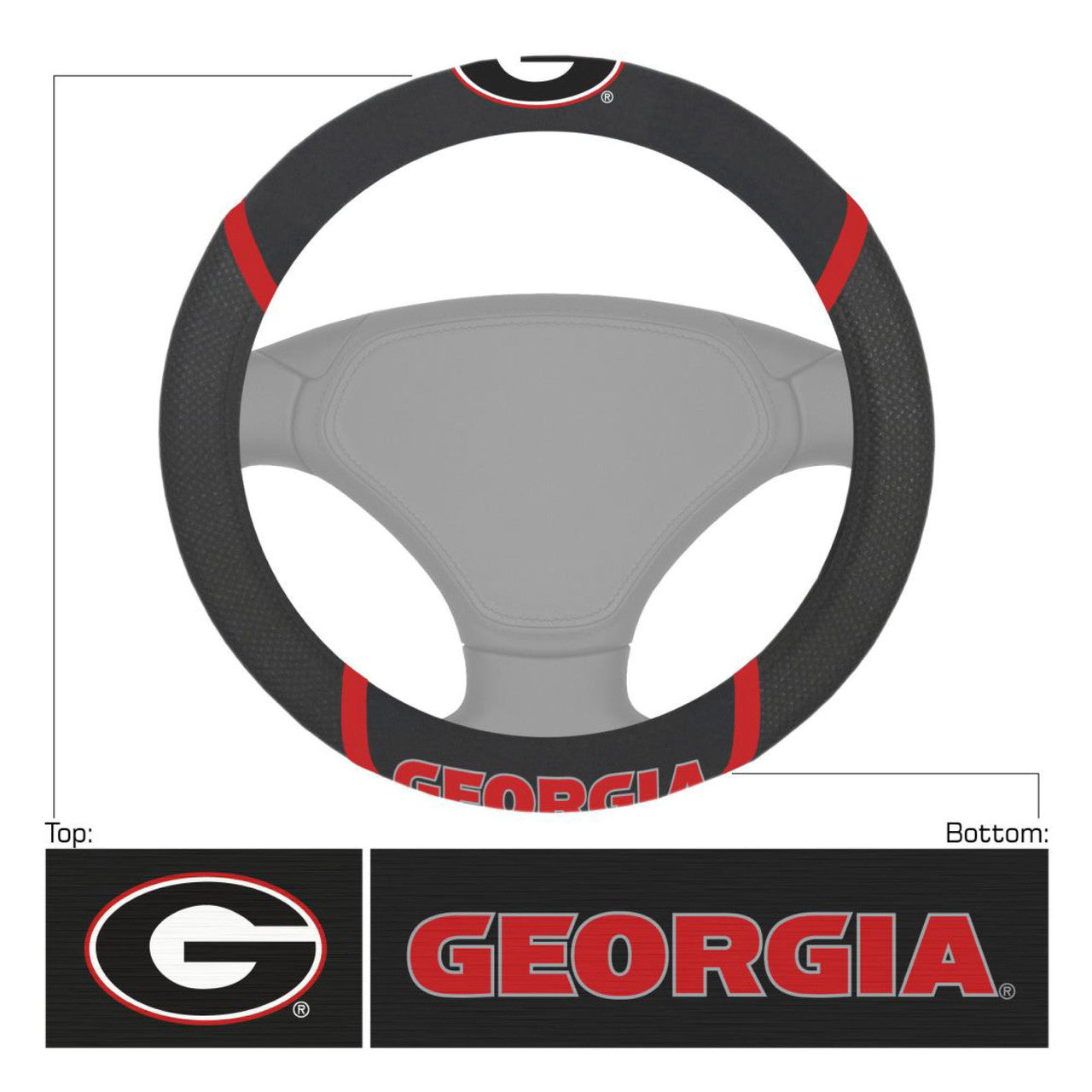 Georgia Bulldogs Steering Wheel Cover Mesh/Stitched - Sports Collectibles, Sports Memorabilia, Sports Fan Shop, Sports Gifts