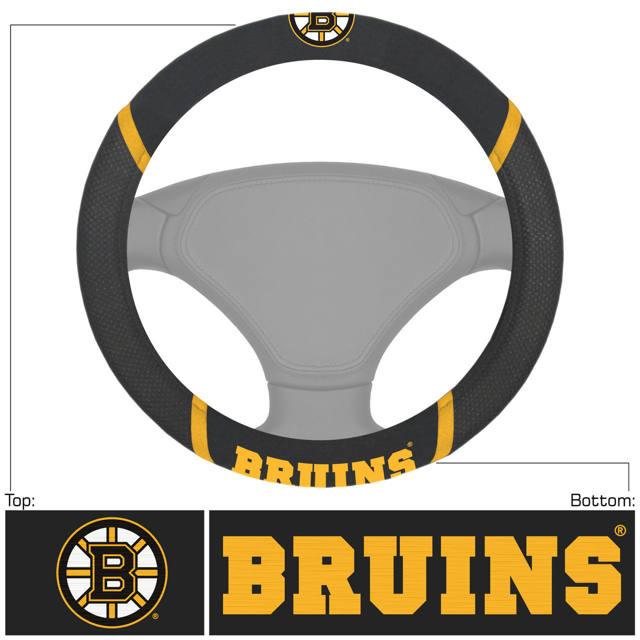 Boston Bruins Steering Wheel Cover Mesh/Stitched - Sports Collectibles, Sports Memorabilia, Sports Fan Shop, Sports Gifts