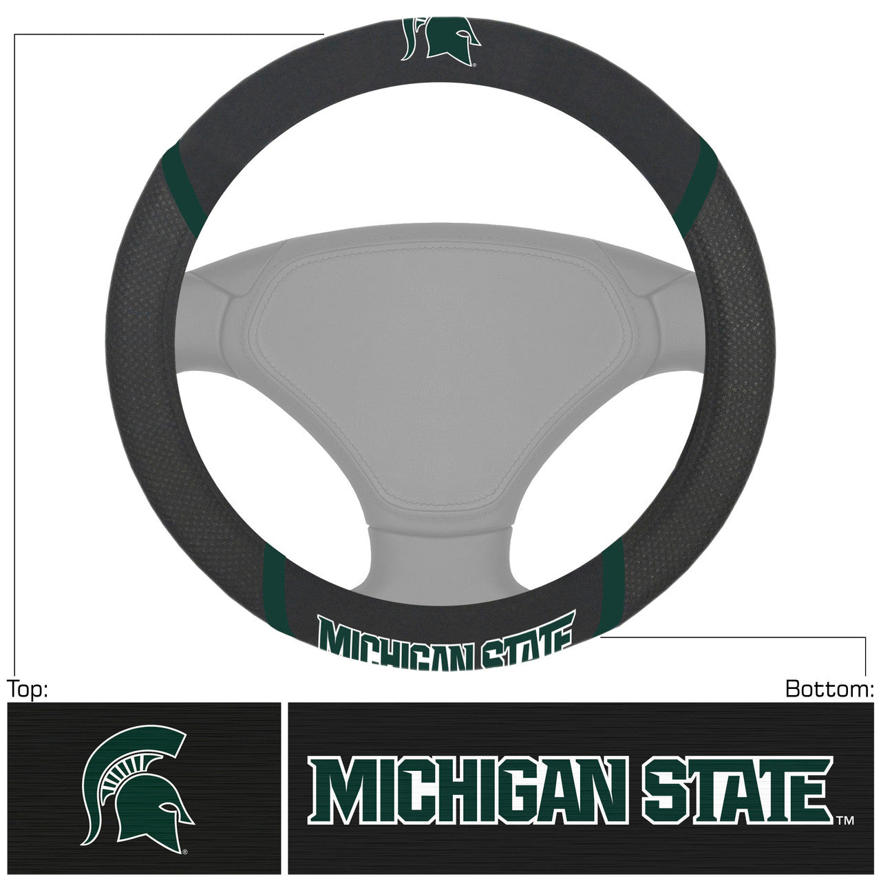 Michigan State Spartans Steering Wheel Cover Mesh/Stitched - Sports Collectibles, Sports Memorabilia, Sports Fan Shop, Sports Gifts