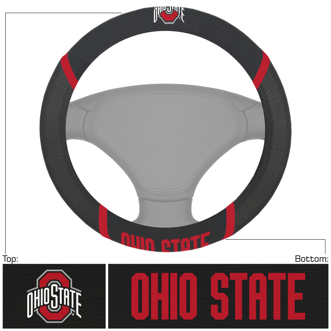 Ohio State Buckeyes Steering Wheel Cover Mesh/Stitched - Sports Collectibles, Sports Memorabilia, Sports Fan Shop, Sports Gifts