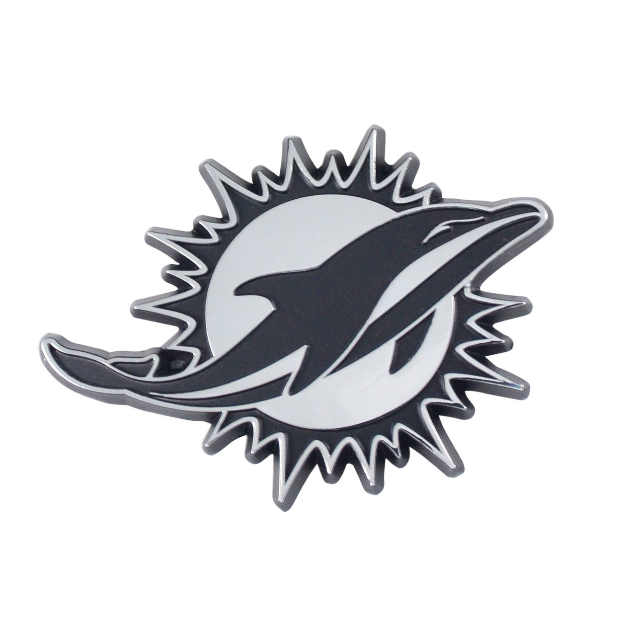 Miami Dolphins Auto Emblem Premium Metal Chrome - Sports Collectibles, Sports Memorabilia, Sports Fan Shop, Sports Gifts