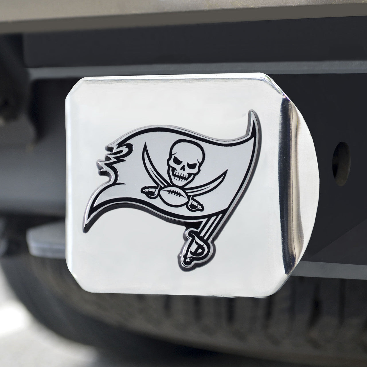 Tampa Bay Buccaneers Hitch Cover Chrome Emblem on Chrome - Special Order - Sports Collectibles, Sports Memorabilia, Sports Fan Shop, Sports Gifts