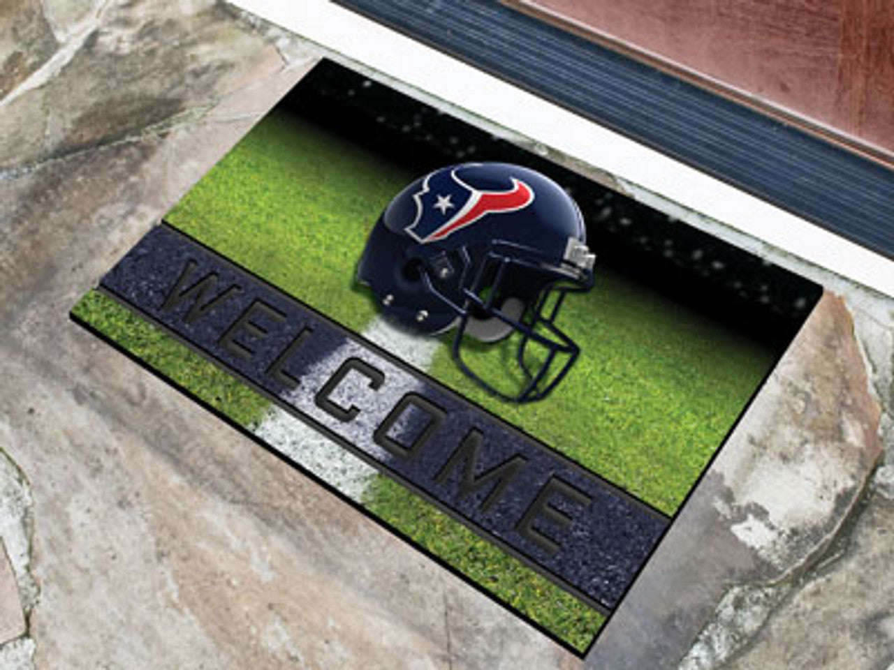 Houston Texans Door Mat 18x30 Welcome Crumb Rubber - Special Order - Sports Collectibles, Sports Memorabilia, Sports Fan Shop, Sports Gifts