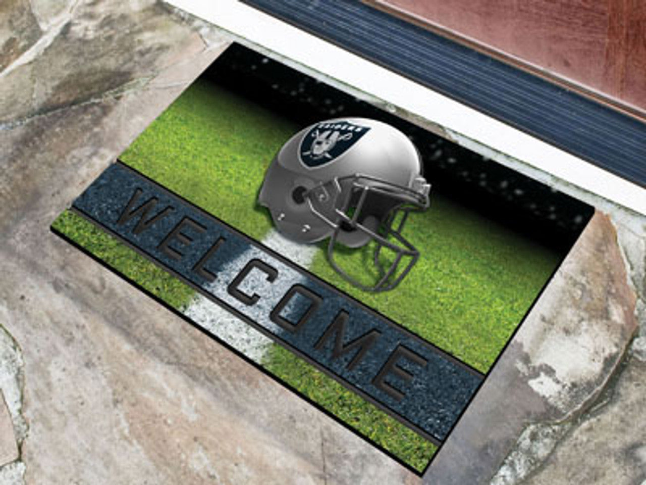 Las Vegas Raiders Door Mat 18x30 Welcome Crumb Rubber - Special Order - Sports Collectibles, Sports Memorabilia, Sports Fan Shop, Sports Gifts