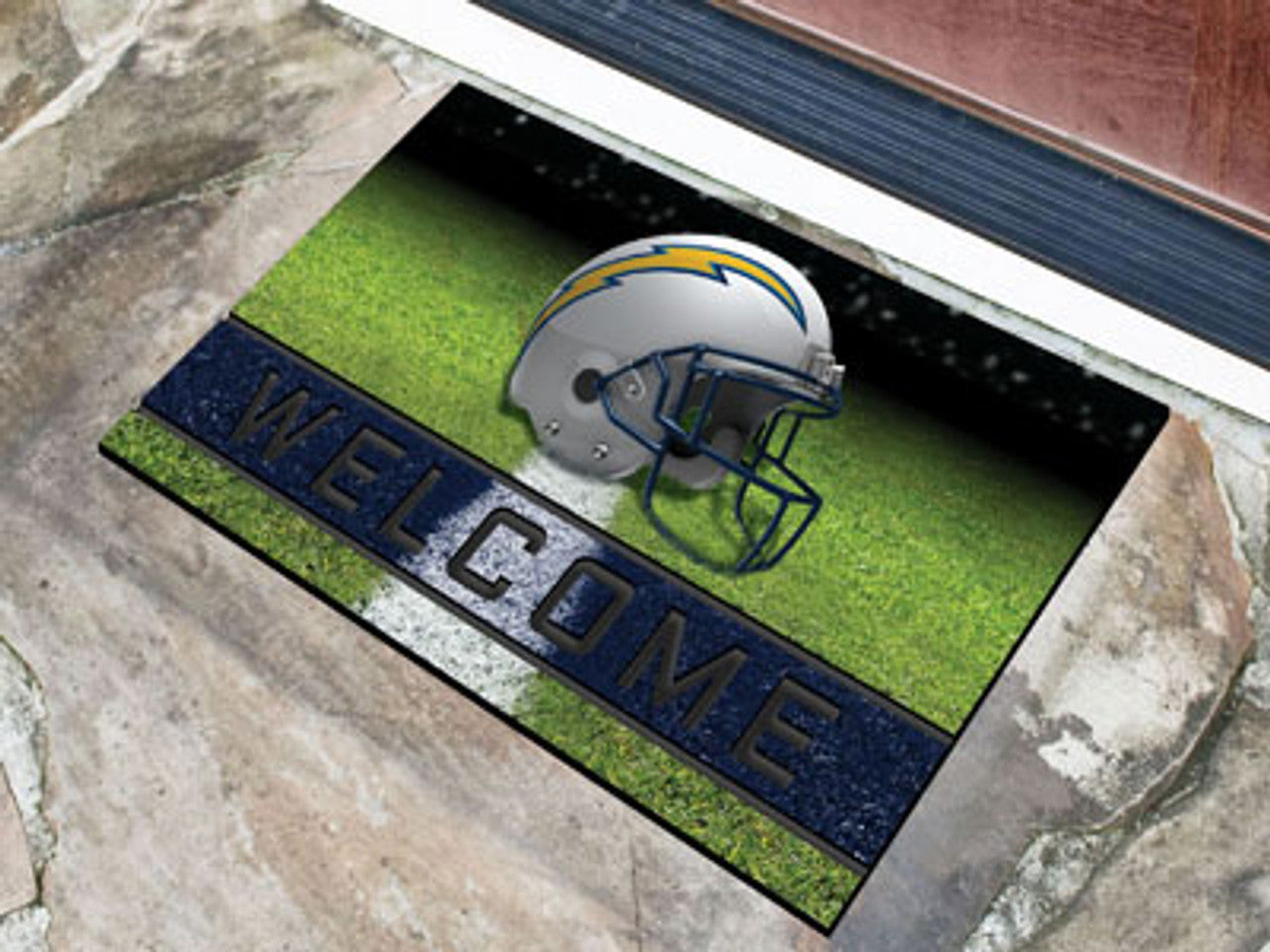 Los Angeles Chargers Door Mat 18x30 Welcome Crumb Rubber - Special Order - Sports Collectibles, Sports Memorabilia, Sports Fan Shop, Sports Gifts