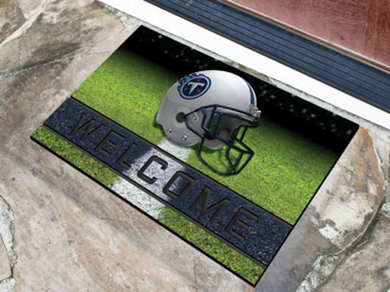 Tennessee Titans Door Mat 18x30 Welcome Crumb Rubber - Special Order - Sports Collectibles, Sports Memorabilia, Sports Fan Shop, Sports Gifts