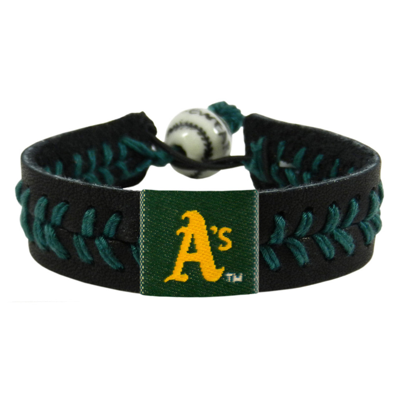 Oakland Athletics Bracelet Team Color Baseball Black CO - Sports Collectibles, Sports Memorabilia, Sports Fan Shop, Sports Gifts
