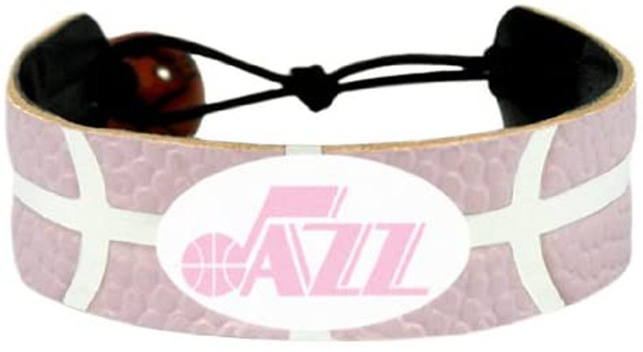 Utah Jazz Bracelet Team Color Basketball Pink CO - Sports Collectibles, Sports Memorabilia, Sports Fan Shop, Sports Gifts