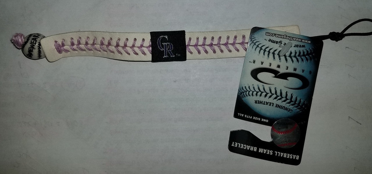 Colorado Rockies Bracelet Genuine Baseball CO - Sports Collectibles, Sports Memorabilia, Sports Fan Shop, Sports Gifts
