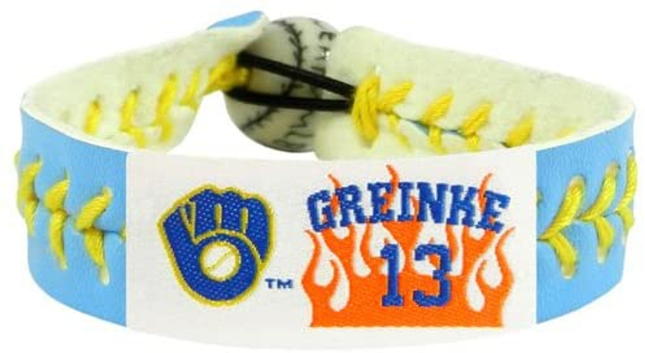 Milwaukee Brewers Bracelet Team Color Baseball Zack Greinke CO - Sports Collectibles, Sports Memorabilia, Sports Fan Shop, Sports Gifts