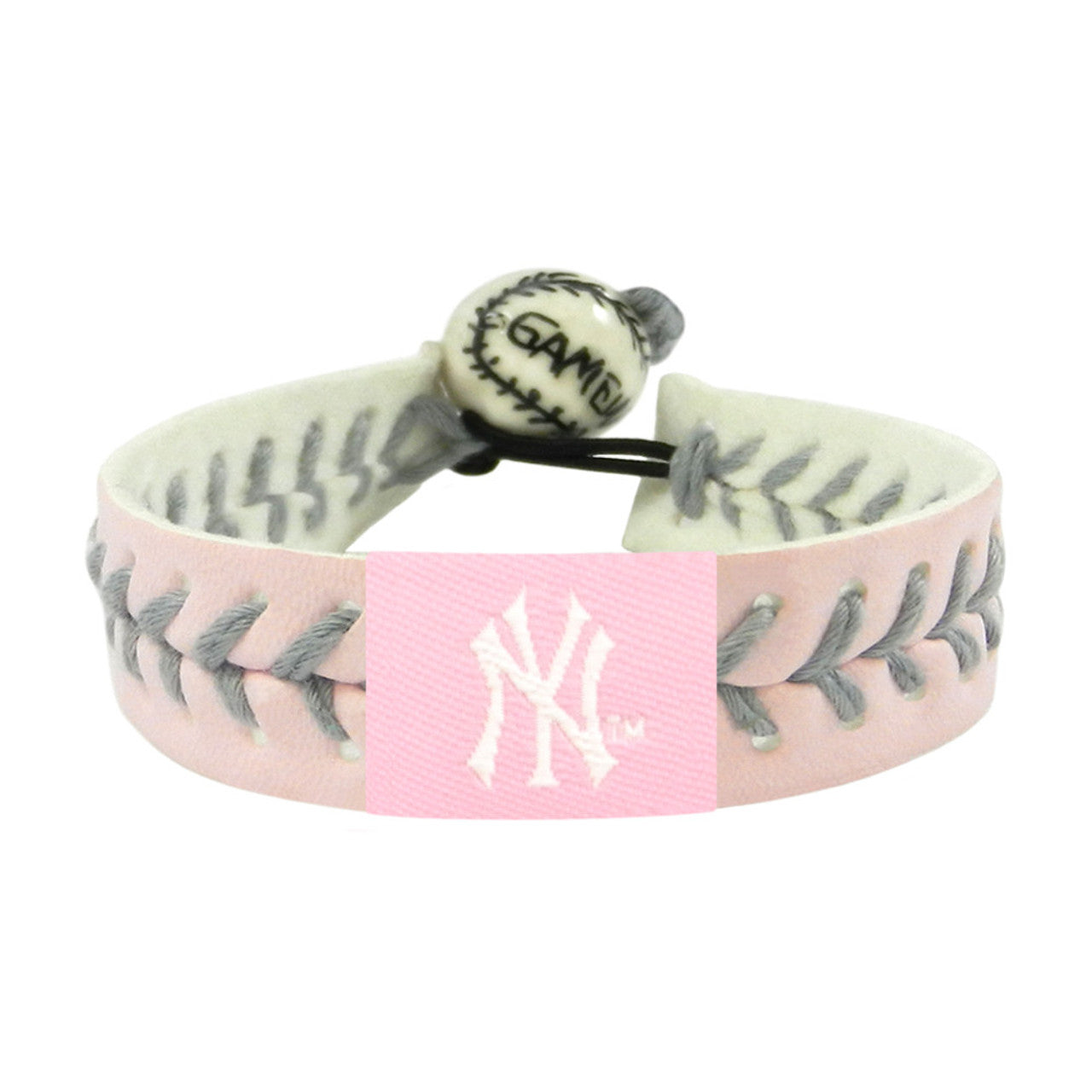 New York Yankees Bracelet Baseball Pink Silver Thread CO - Sports Collectibles, Sports Memorabilia, Sports Fan Shop, Sports Gifts