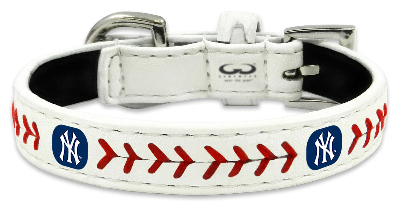 New York Yankees Pet Collar Classic Baseball Leather Size Toy CO - Sports Collectibles, Sports Memorabilia, Sports Fan Shop, Sports Gifts
