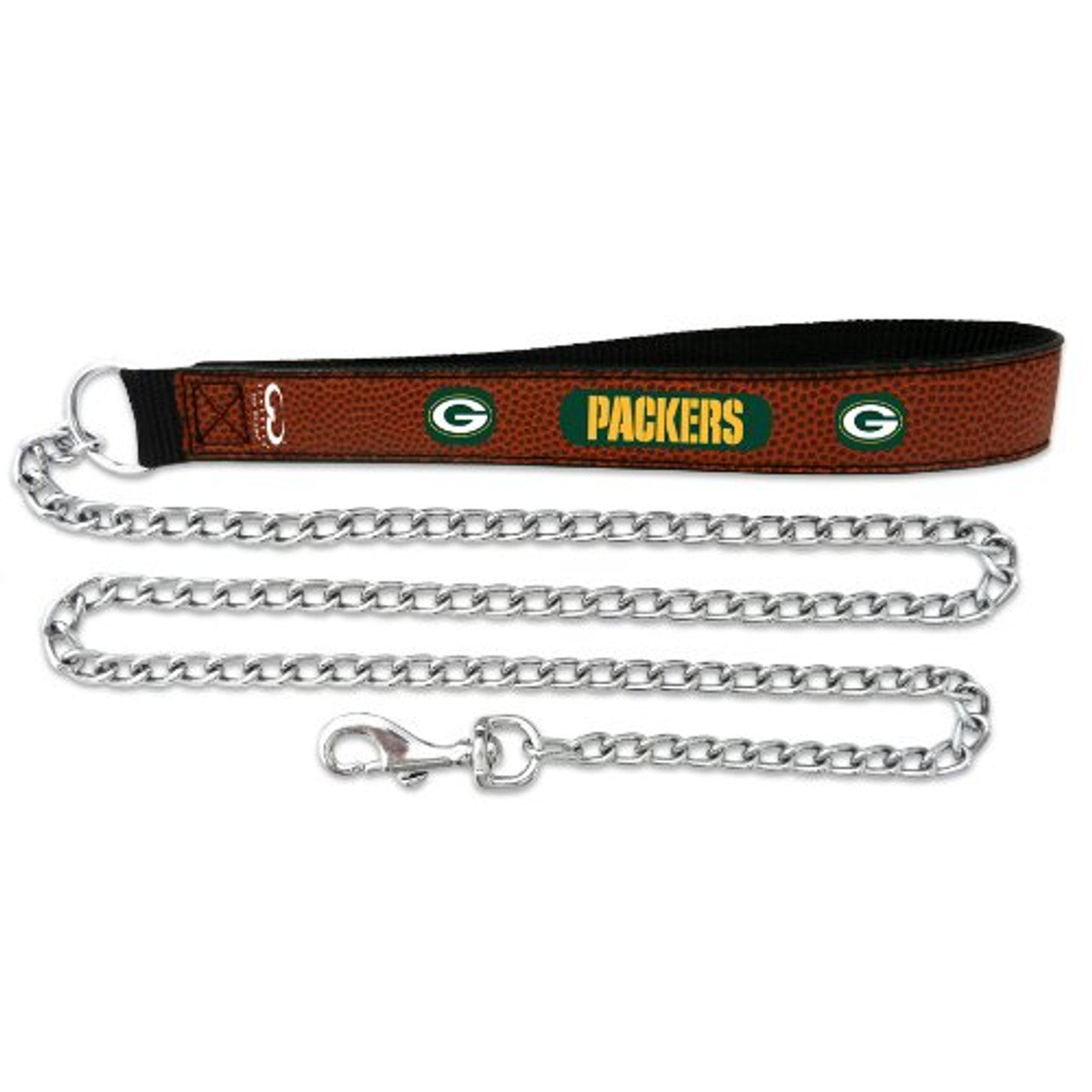 Green Bay Packers Pet Leash Leather Chain Football Size Large - Sports Collectibles, Sports Memorabilia, Sports Fan Shop, Sports Gifts